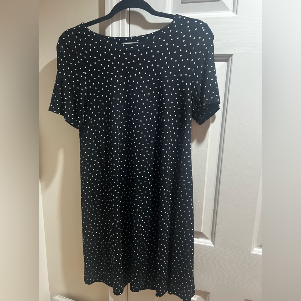Loft black, and white polkadot dress